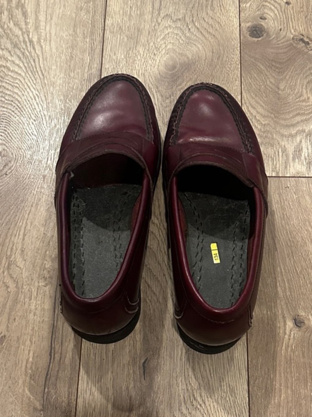 Men's Burgundy Leather Slip-On Loafers